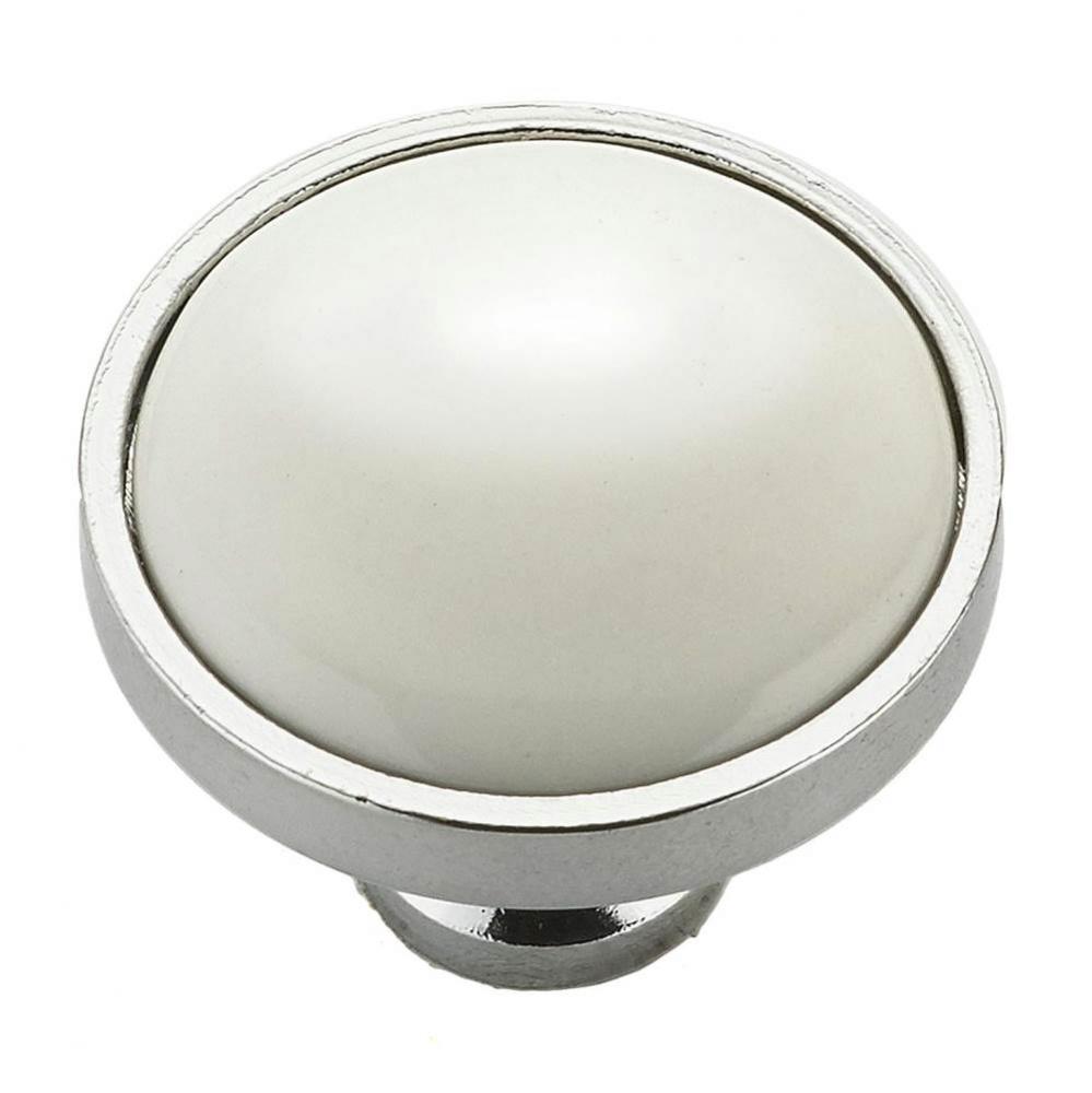 Eclectic Metal or Brass and Ceramic Knob - 4418