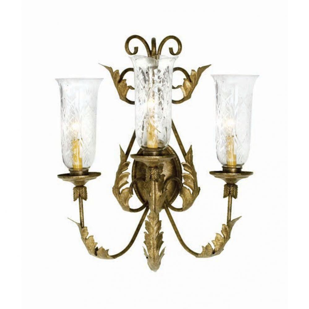 21'' Wide French Elegance 3 Light Wall