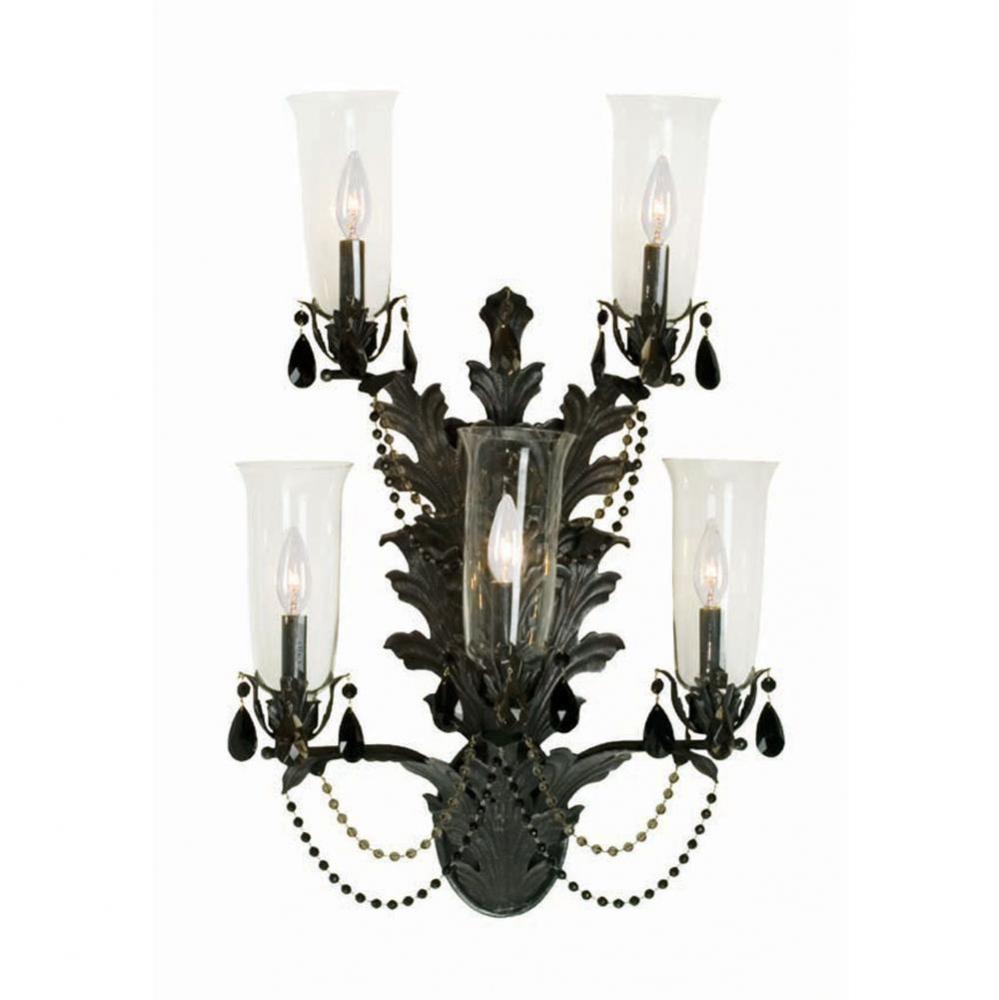 20'' Wide French Baroque 5 Light Wall