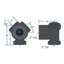 ABI Foundry 005766 - Sv 2 Tapped Bath Wye W/ Vent