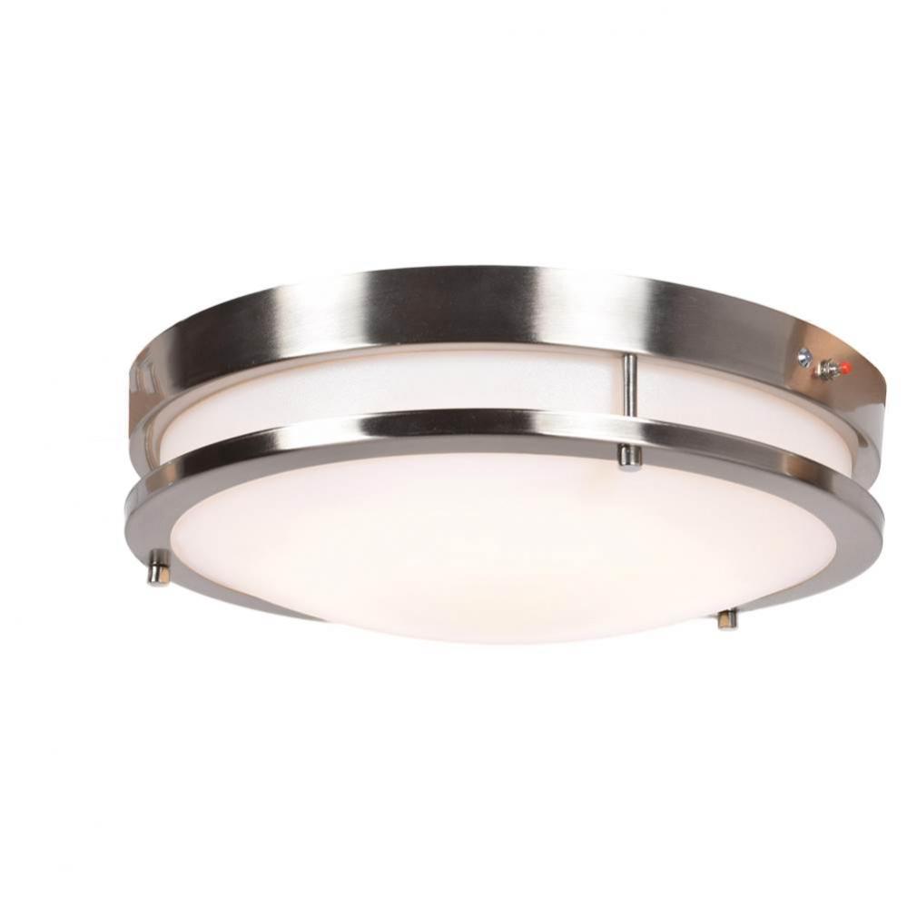 Dual Voltage Emergency Backup LED Flush Mount