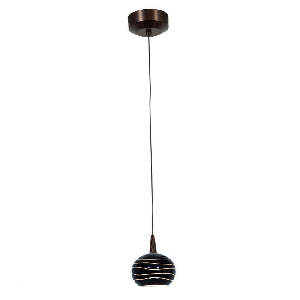 Tungsten LED Pendant With Sphere Etched Glass