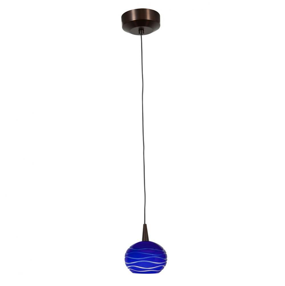 Tungsten LED Pendant With Sphere Etched Glass