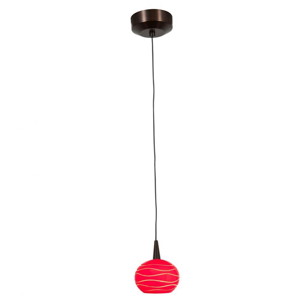 Tungsten LED Pendant With Sphere Etched Glass