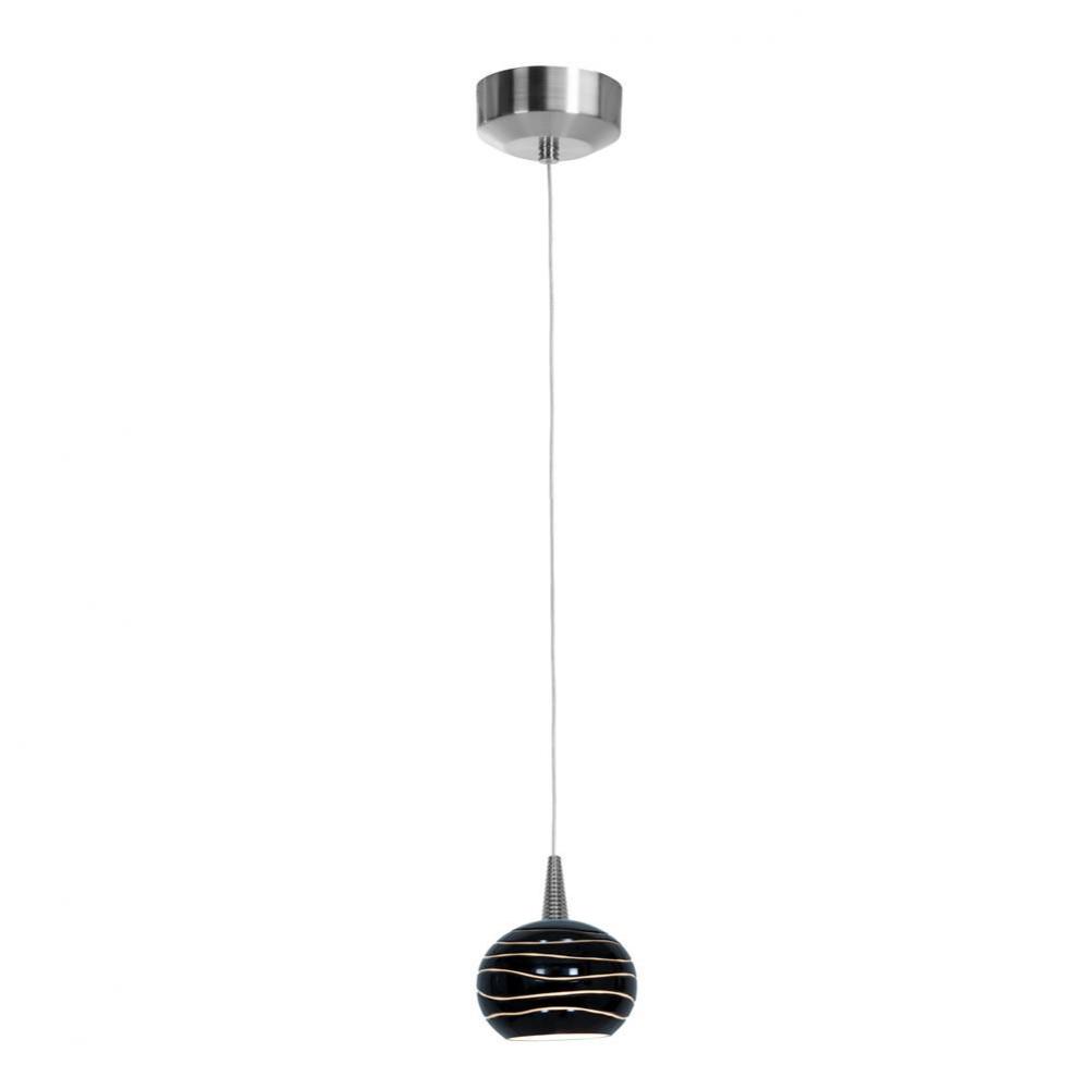 Tungsten LED Pendant With Sphere Etched Glass