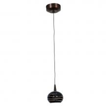Access Lighting 72979LED-BRZ/BLKLN - Tungsten LED Pendant With Sphere Etched Glass