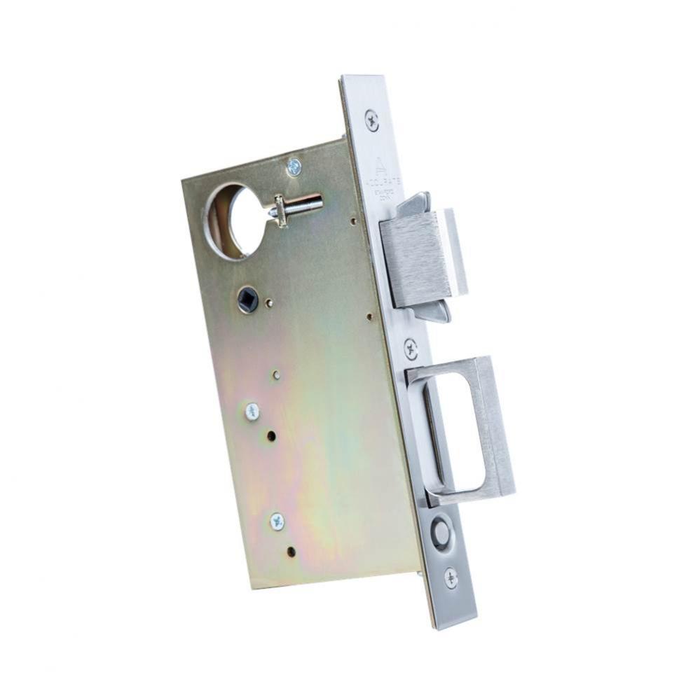 Pocket door lock only (no cylinder operation), no trim included