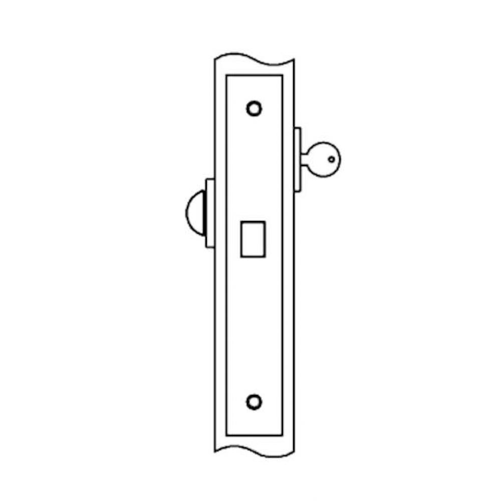Deadlock for use with cylinder outside, thumb turn inside (cylinder and thumb turn not included)