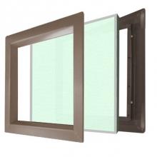 Air Louvers VLFEZ 0836B TEMP PAK - Beveled Vision Lite in Bronze with Tempered Glazing