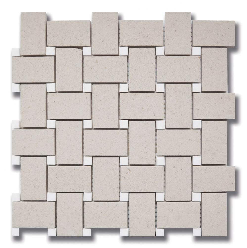 Basket Weave White Sand (H) with Thassos (H)