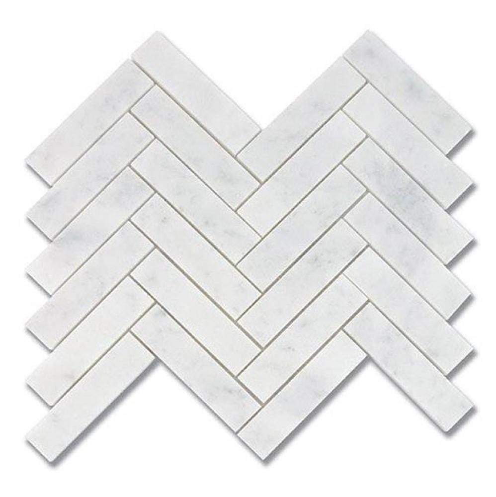 1'' x 4'' Herringbone Carrara (H)