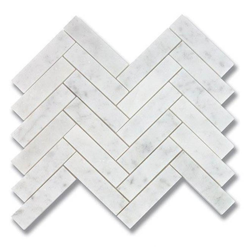 1'' x 4'' Herringbone Carrara (P)