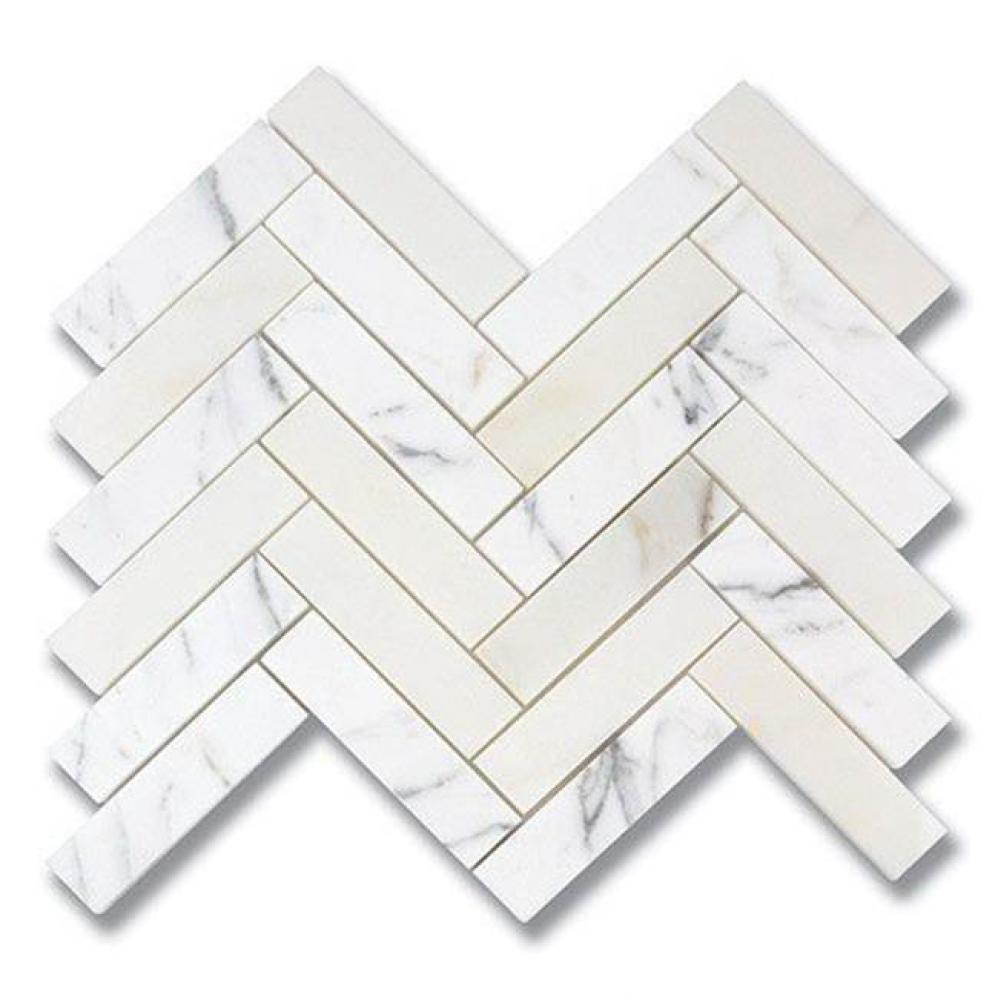 1'' x 4'' Herringbone Calacatta (P)