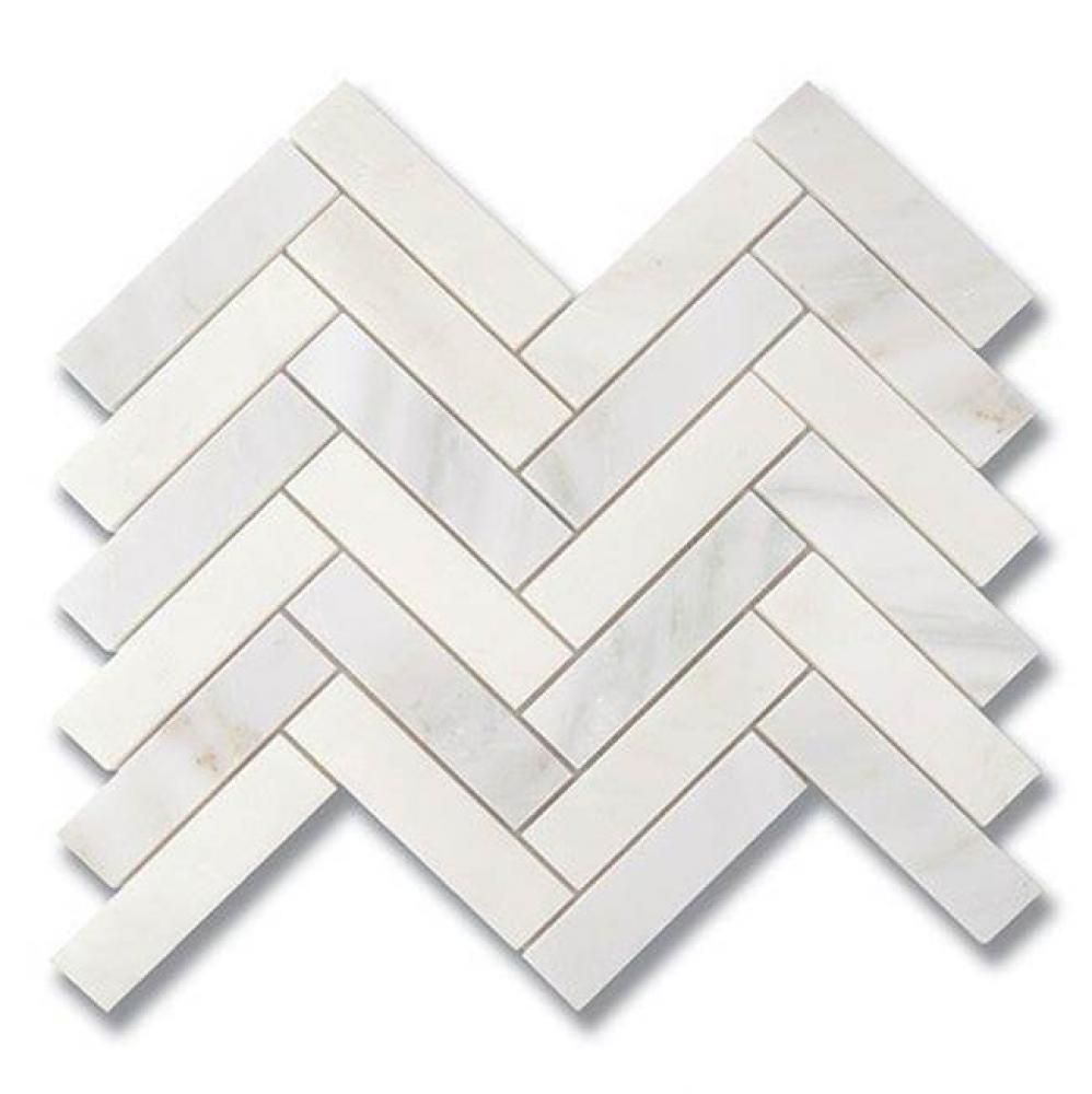 1'' x 4'' Herringbone Carrara Bella (P)