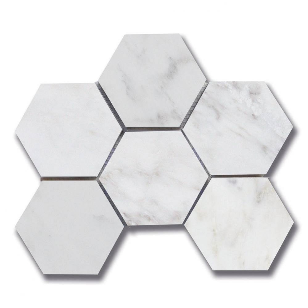 Hexagon 3-7/8 Carrara Bella (P)