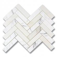 AKDO MB1203-HB14P0 - 1'' x 4'' Herringbone Calacatta (P)