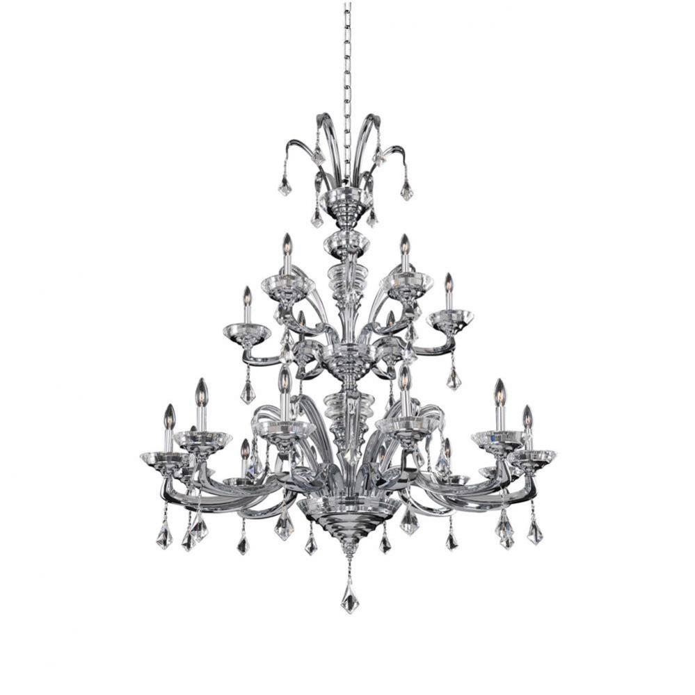 Cosimo 18 Light Chandelier W/Clear