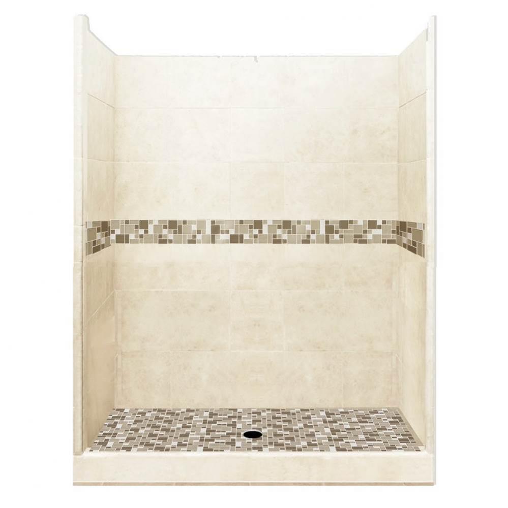 54 x 36 x 80 Tuscany Basic Alcove Shower Kit in Desert Sand with No Finish