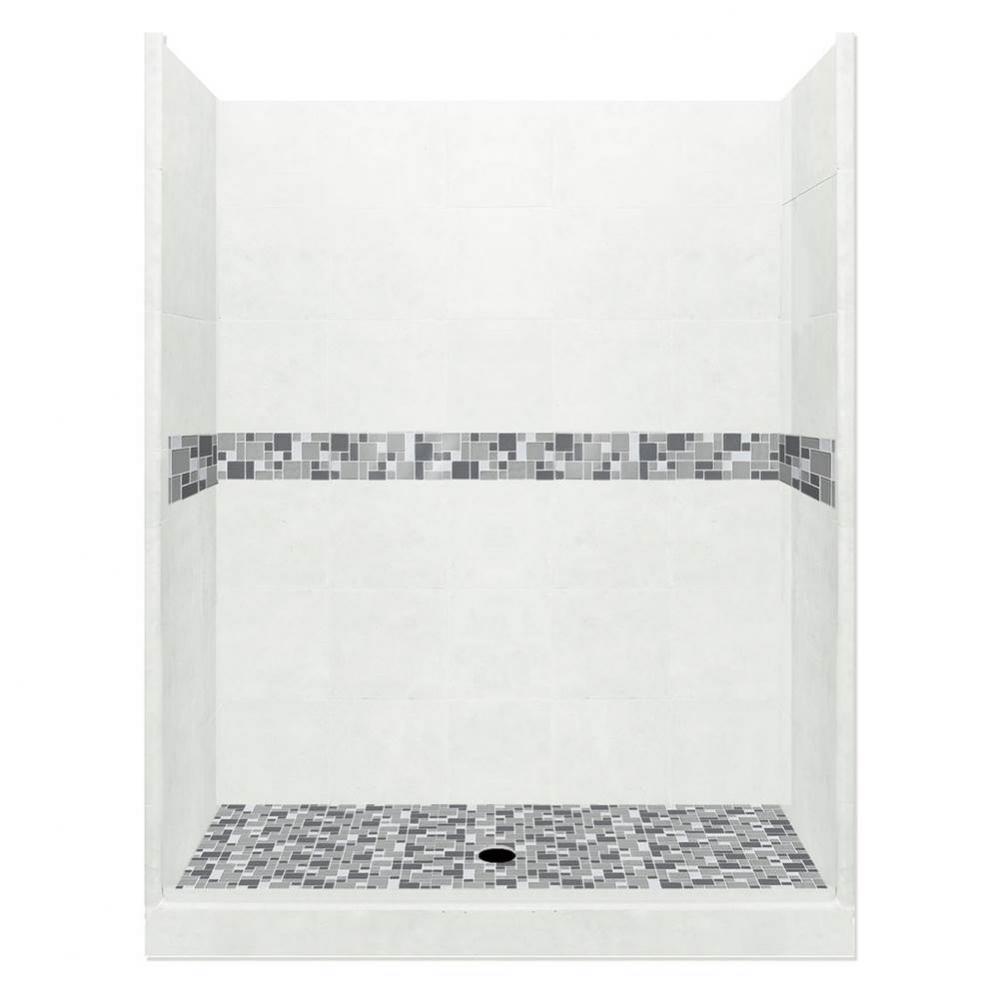 48 x 36 x 80 Newport Basic Alcove Shower Kit in Natural Buff with No Finish