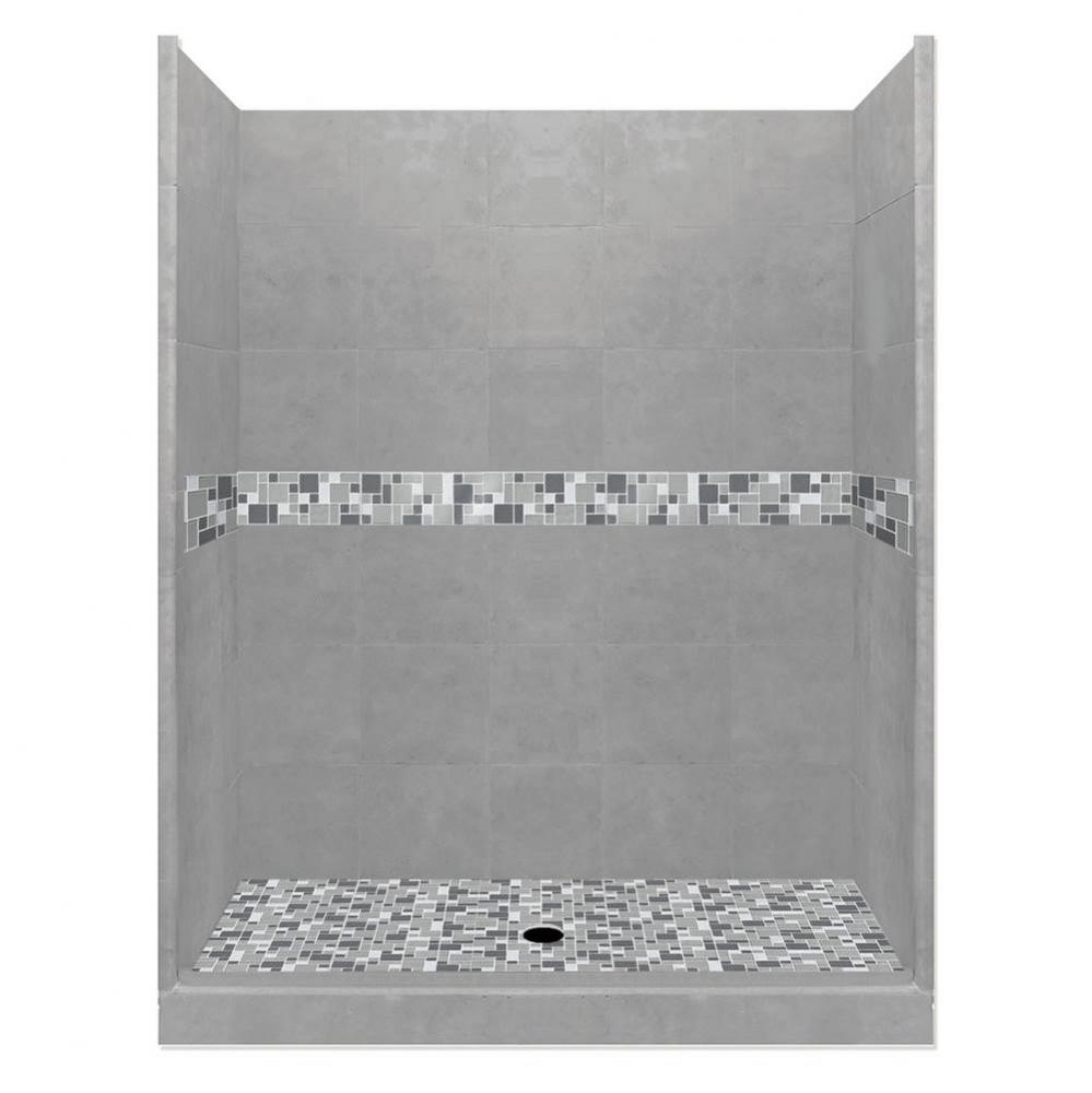 48 x 36 x 80 Newport Basic Alcove Shower Kit in Wet Cement with No Finish