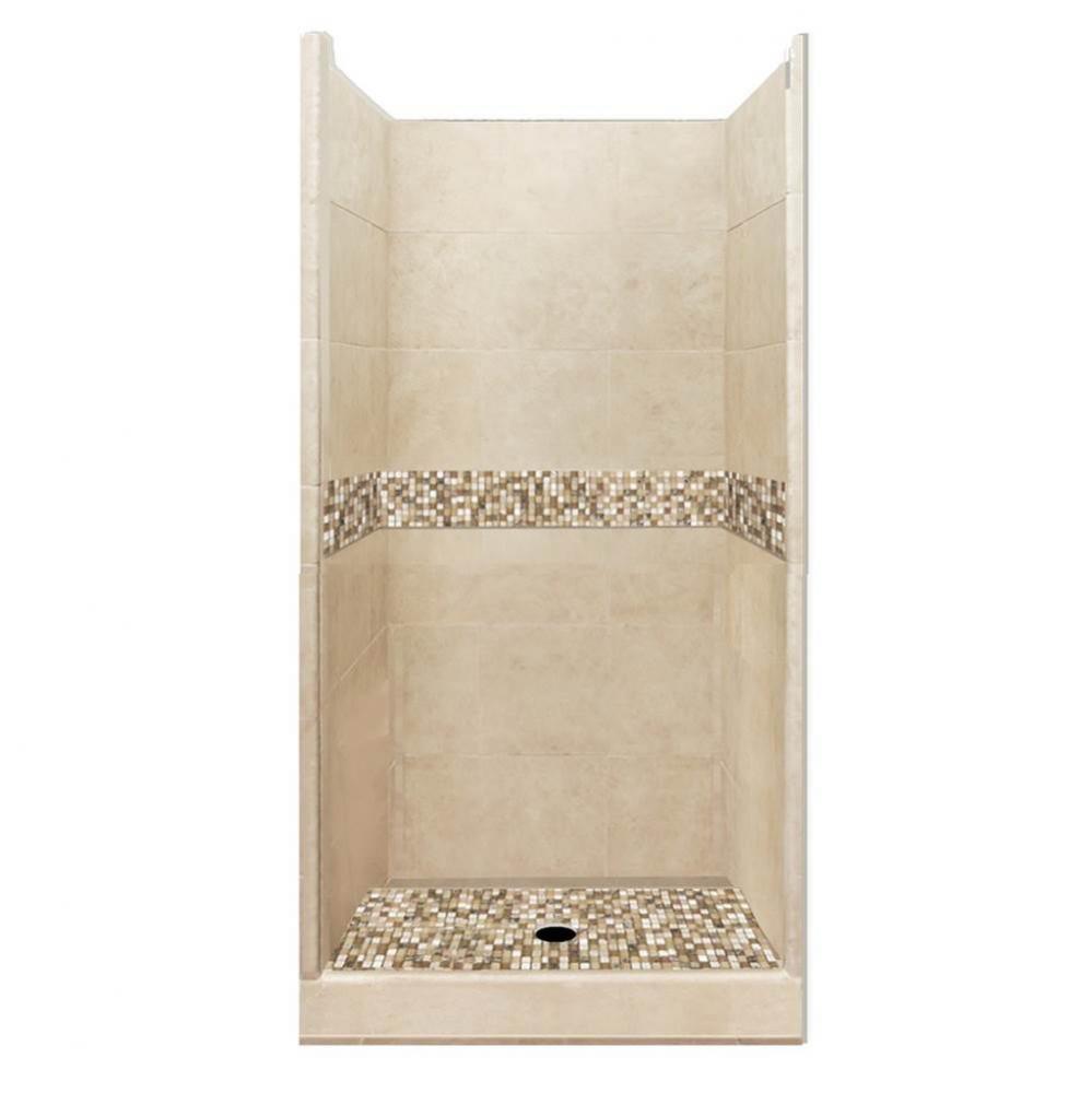 38 x 38 x 80 Roma Basic Alcove Shower Kit in Brown Sugar with No Finish