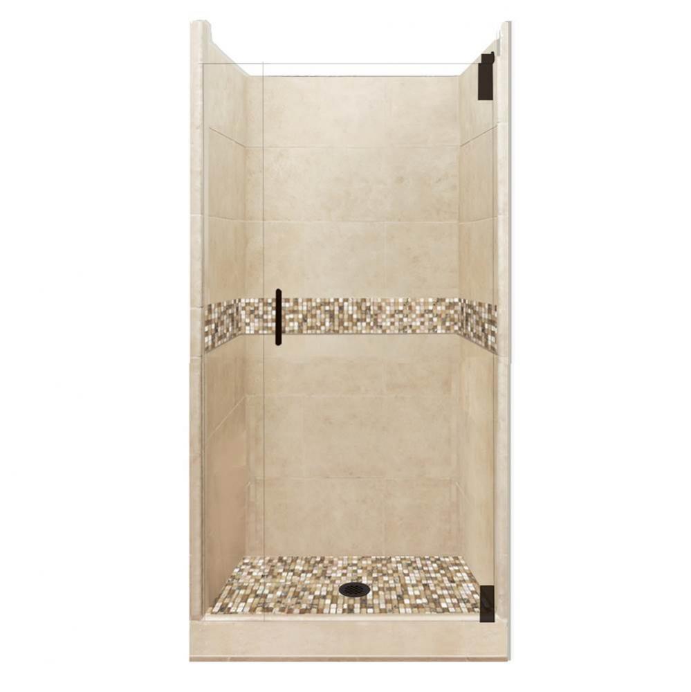 48 x 42 x 80 Roma Grand Alcove Shower Kit in Brown Sugar with Old World Bronze Finish