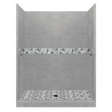 American Bath Factory AB-5442WN-CD - 54 x 42 x 80 Newport Basic Alcove Shower Kit in Wet Cement with No Finish