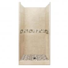 American Bath Factory AB-4236BT-CD - 42 x 36 x 80 Tuscany Basic Alcove Shower Kit in Brown Sugar with No Finish