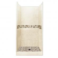 American Bath Factory AB-3636DT-CD - 36 x 36 x 80 Tuscany Basic Alcove Shower Kit in Desert Sand with No Finish