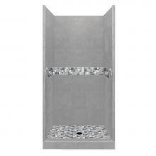 American Bath Factory AB-4242WN-CD - 42 x 42 x 80 Newport Basic Alcove Shower Kit in Wet Cement with No Finish