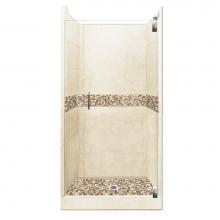 American Bath Factory AGH-4242DR-CD-CH - 42 x 42 x 80 Roma Grand Alcove Shower Kit in Desert Sand with Chrome Finish
