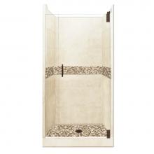American Bath Factory AGH-3632DR-CD-OB - 36 x 32 x 80 Roma Grand Alcove Shower Kit in Desert Sand with Old World Bronze Finish