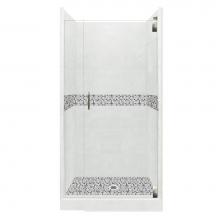 American Bath Factory AGH-4236ND-CD-CH - 42 x 36 x 80 Del Mar Grand Alcove Shower Kit in Natural Buff with Chrome Finish