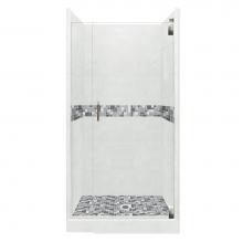 American Bath Factory AGH-4236NN-CD-CH - 42 x 36 x 80 Newport Grand Alcove Shower Kit in Natural Buff with Chrome Finish