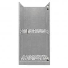 American Bath Factory AGH-5436WD-CD-CH - 54 x 36 x 80 Del Mar Grand Alcove Shower Kit in Wet Cement with Chrome Finish