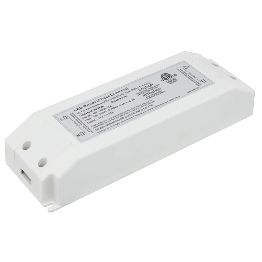 24 Volt DC 18-30 Watt Dimmable, DRI VoltER, 100-130 Volt AC Input,