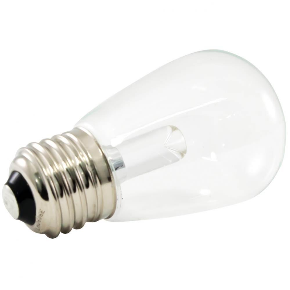 Premium Grade LED Lamp S14 Shape, Standard Medium Base, Pure White (5500K) with Clear Glass, wet