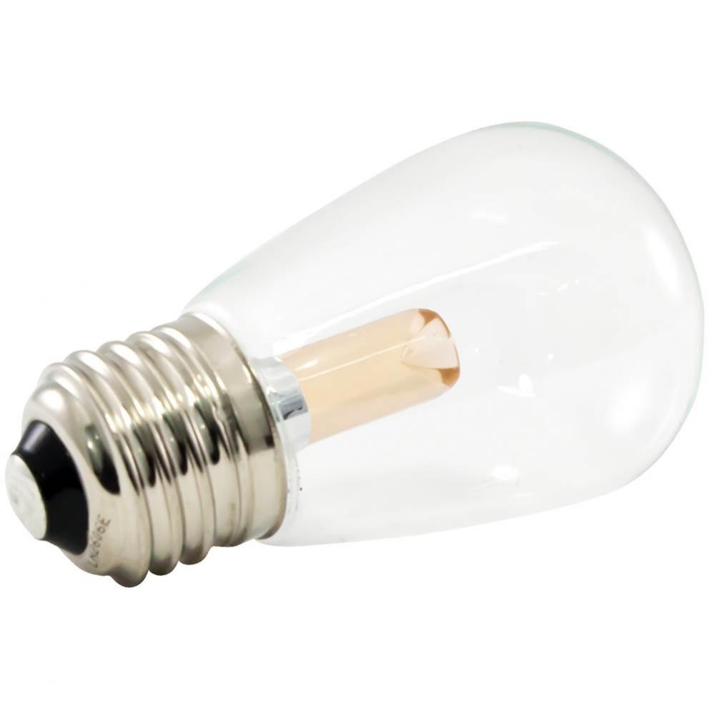 Premium Grade LED Lamp S14 Shape, Standard Medium Base, Warm White (2700K) with Clear Glass, wet