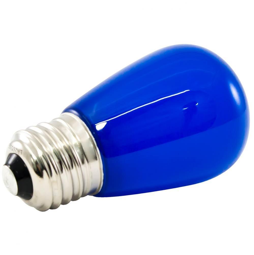 Premium Grade LED Lamp S14 Shape, Standard Medium Base, Frosted Blue Glass, wet Location and