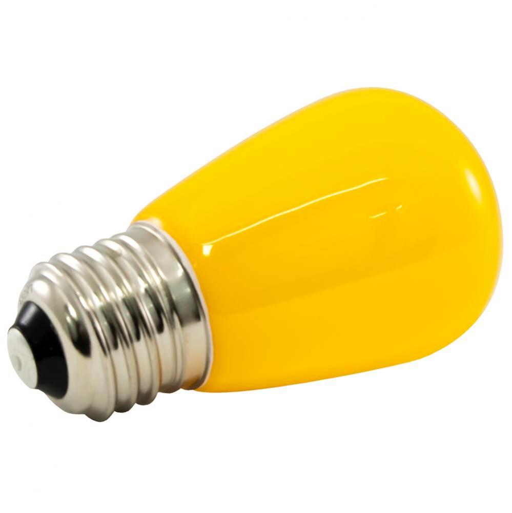 Premium Grade LED Lamp S14 Shape, Standard Medium Base, Frosted Yellow Glass, wet Location and