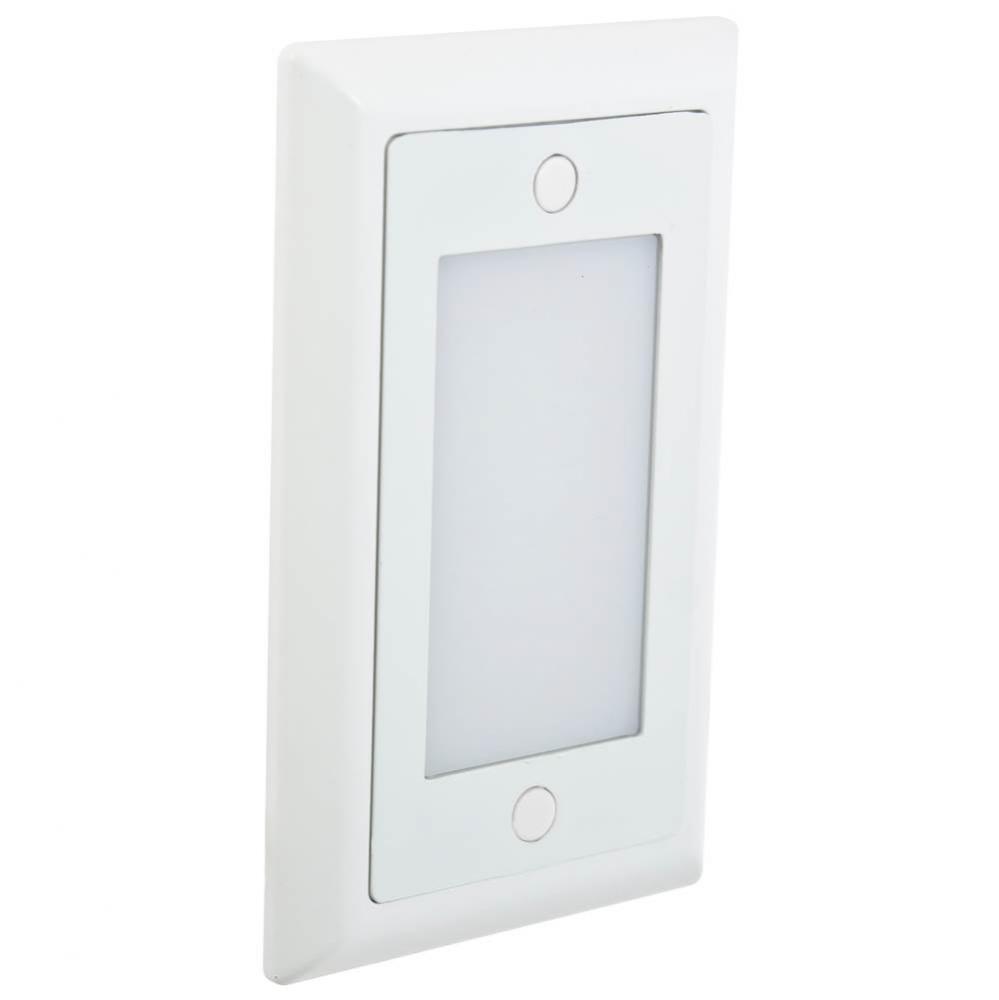 White Smooth Faceplate for Single LED Step