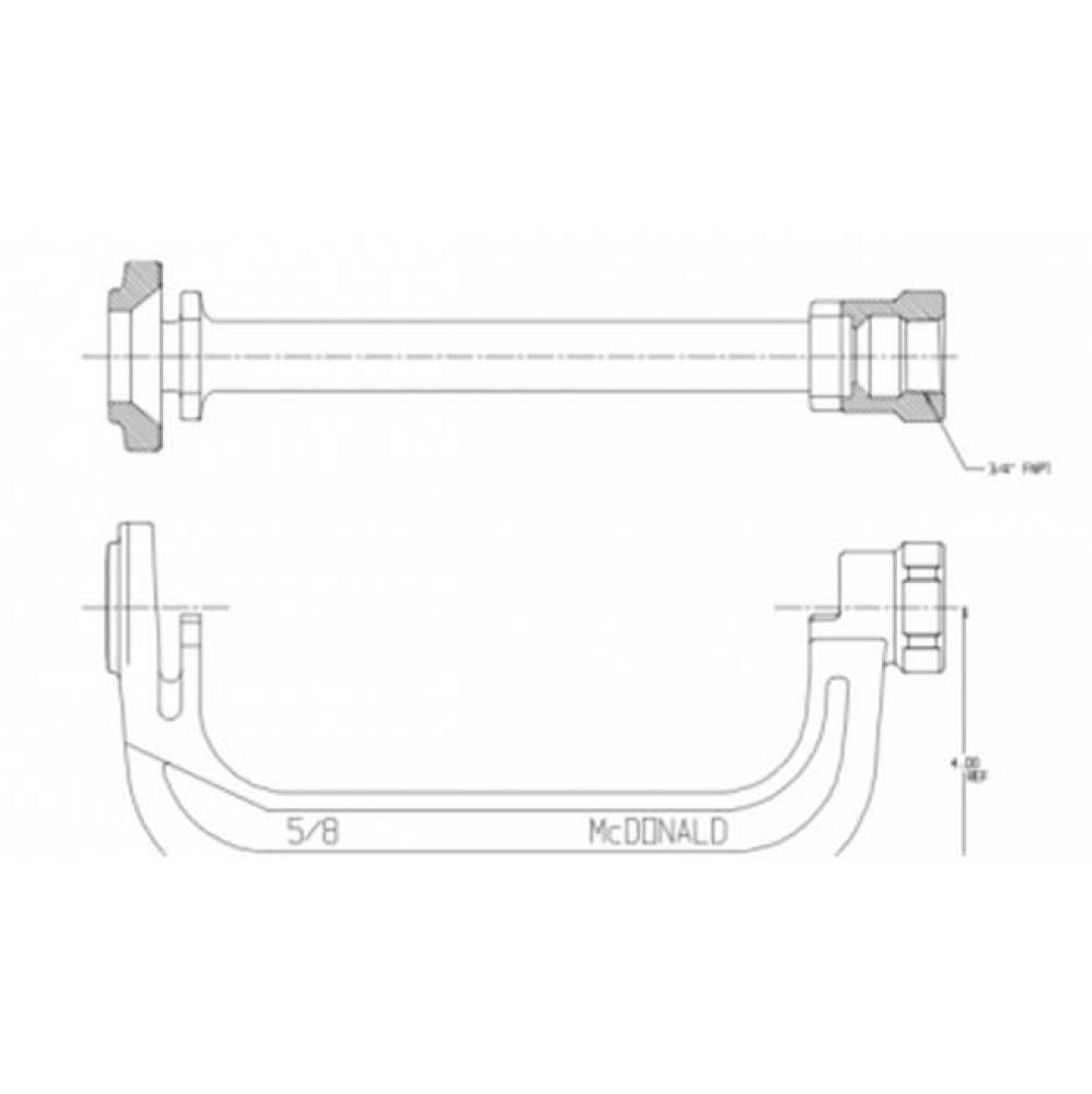 14-1F IRON YOKE 5/8 METER-3/4 INT FNPT RED