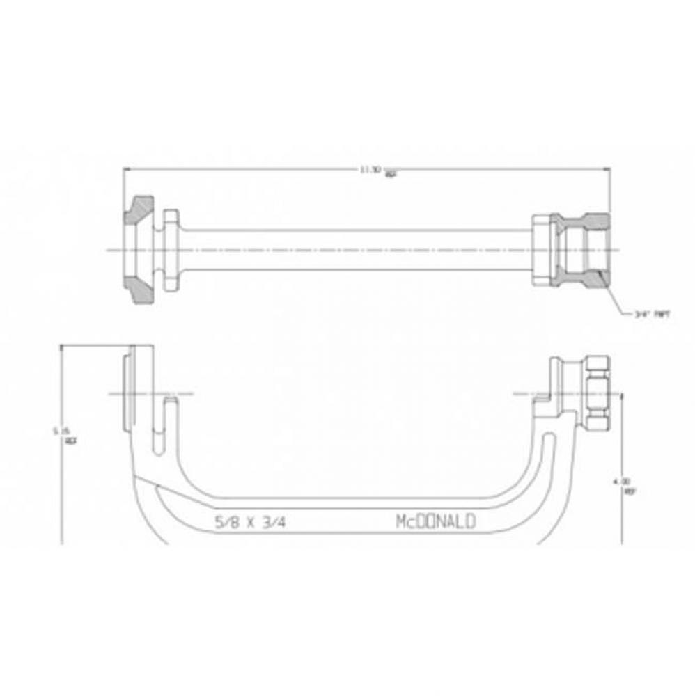 14-2F IRON YOKE 5/8X3/4 METER-3/4 INT FNPT BLK