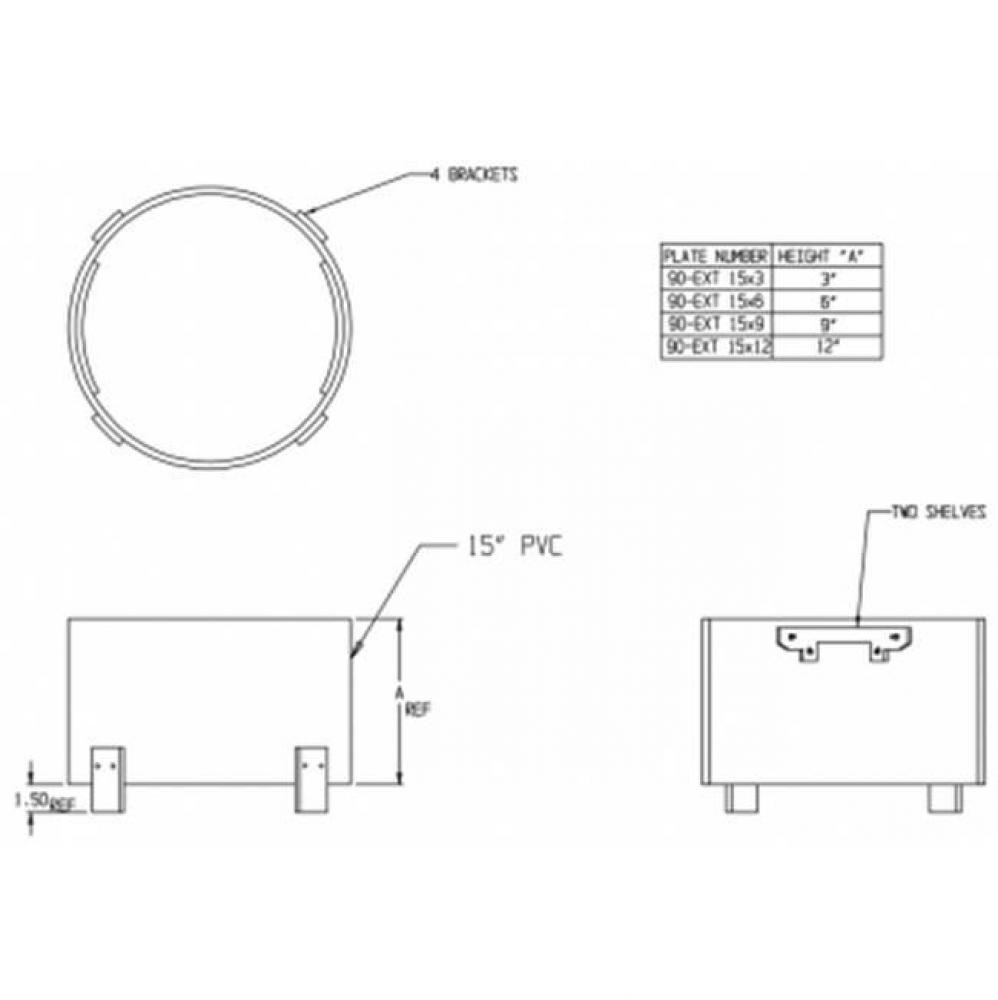 90-EXT 15X03 PIT EXTENSION FOR FLAT LID