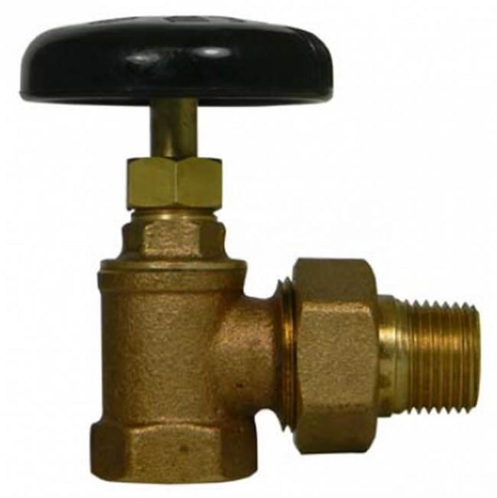 4437T 1 1/4 HOT WATER ANGLE VALVE-MNPT UNION X FNPT