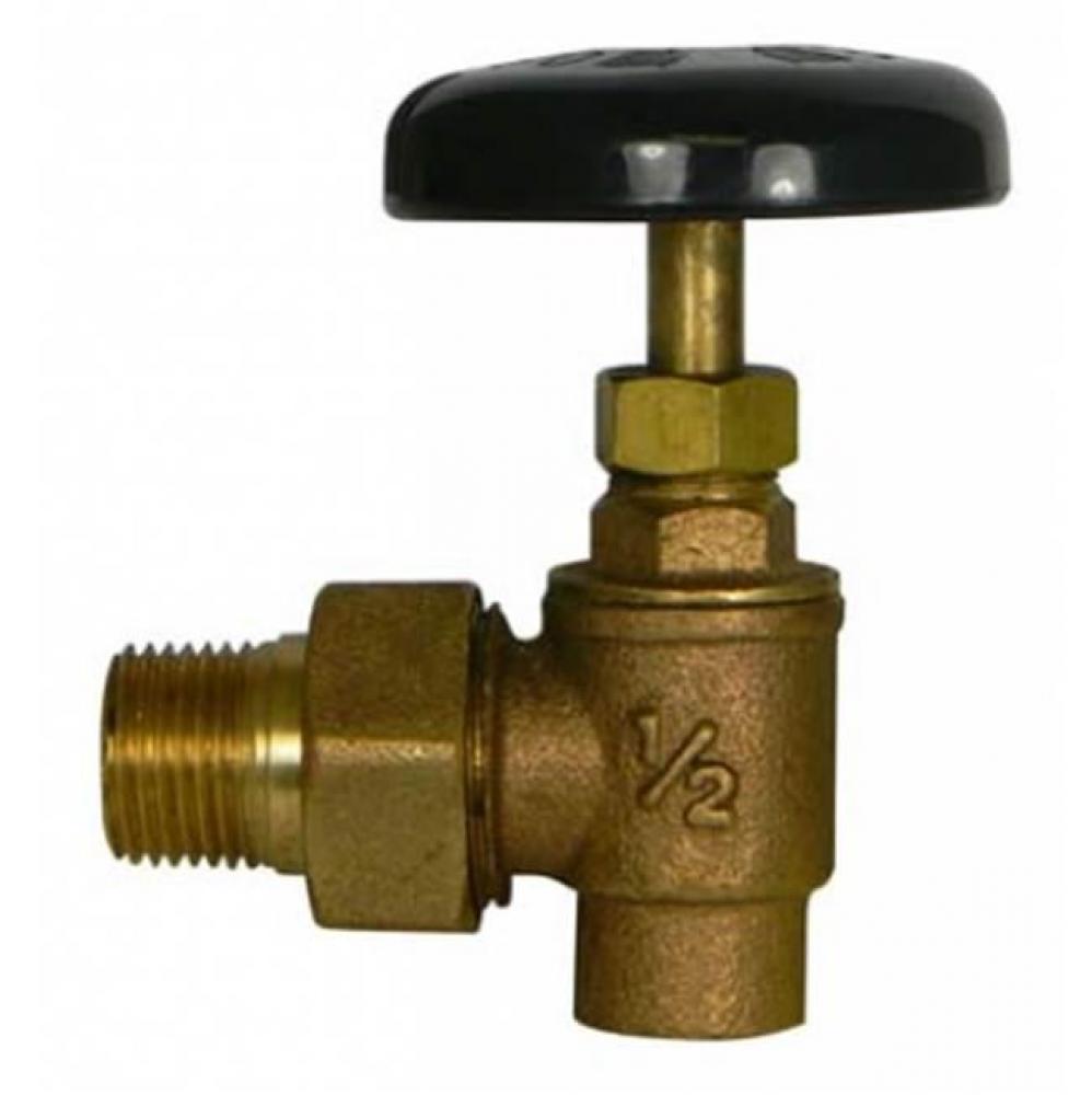 4437S 1/2 HOT WATER ANGLE VALVE-MNPT UNION X SWT