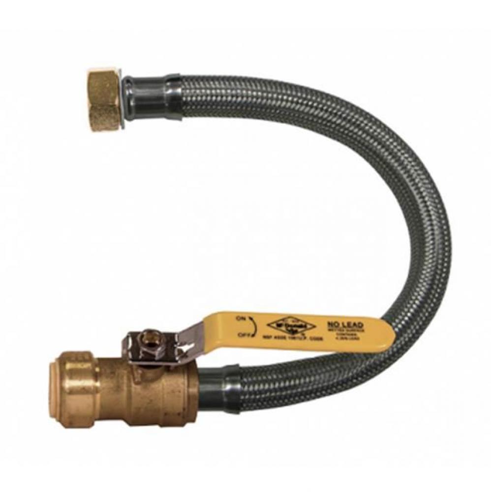 2106BV 3/4X24 SS WTR HTR CN W/BV FNPTxPUSH FIT NL