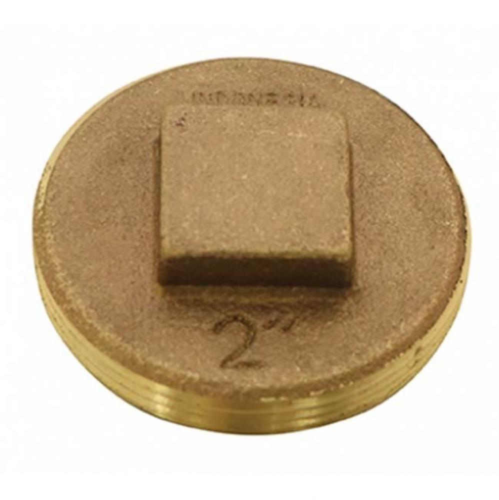 2204RSQH 2 BRASS CLEAN OUT PLUG RAISED SQ HD