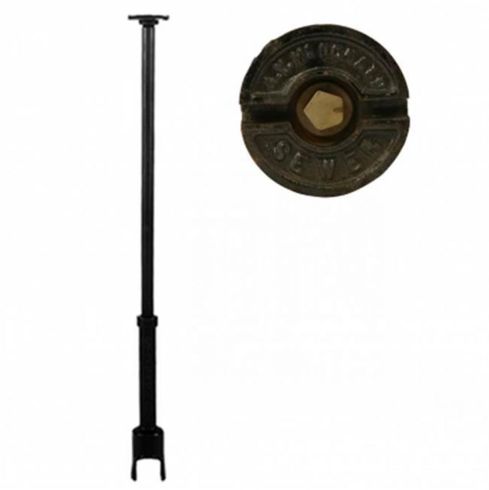 5607PS 5 ARCH CURB BOX PENT SWR LID W/5660 42 ROD 1 UPPER SM BASE