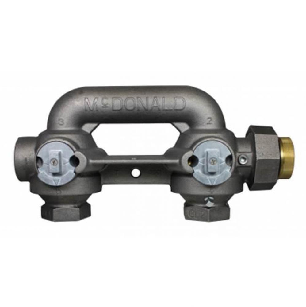 6480-CCP 1 1/4X1 1/4X1 1/4 BLK HxH INS BV BYPASS METERBAR 8.25 C-C 25 lb